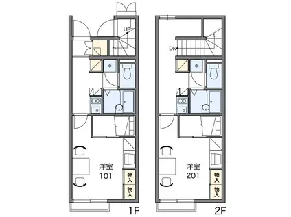 地下鉄上飯田線 上飯田駅 徒歩28分 2階建 築18年(1K/2階)の間取り写真