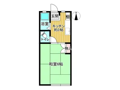 サンティエウエスト(1K/2階)の間取り写真