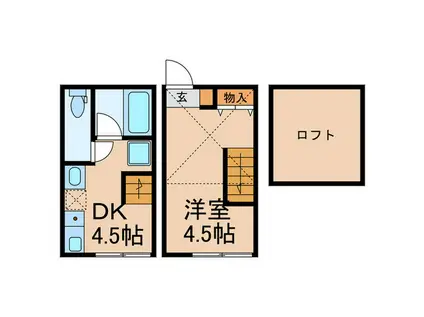 ティロ フィナーレ 松戸 B棟(1DK/1階)の間取り写真
