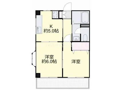 フローリス横井(2DK/3階)の間取り写真