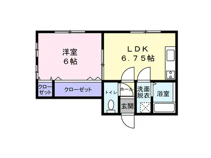 フィオレンテ西館(1LDK/2階)の間取り写真