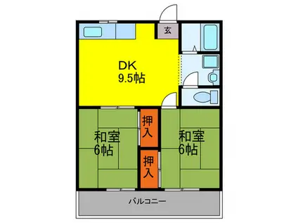 ミューズハイツ(2DK/2階)の間取り写真