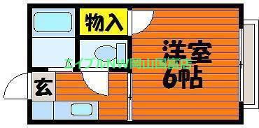 メゾンハゴロモ(1K/1階)の間取り写真