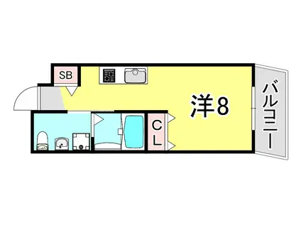 GIULIA須磨浦I(1K/2階)の間取り写真