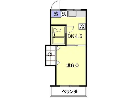 モリタビル(1DK/3階)の間取り写真