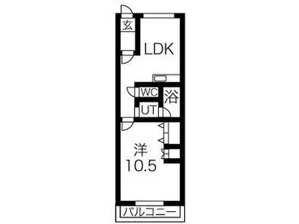 メゾン一社(1LDK/4階)の間取り写真