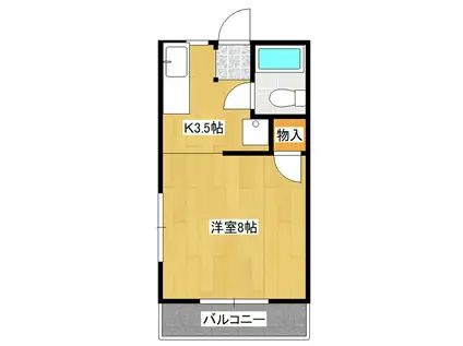 R&Y吉沢A棟(1K/2階)の間取り写真