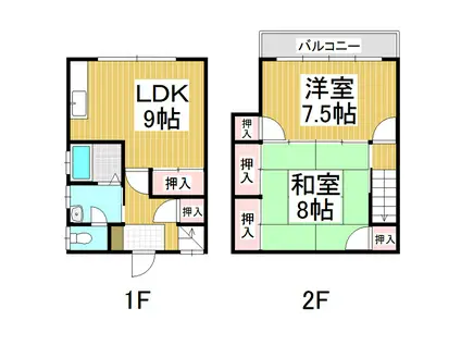 サンハイツ若竹(2LDK/1階)の間取り写真