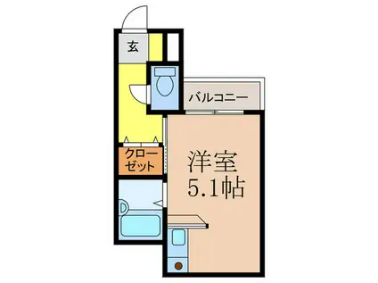 エスポワール茨木(ワンルーム/3階)の間取り写真