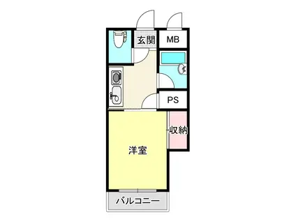 第一橋本ハイツ(1K/3階)の間取り写真