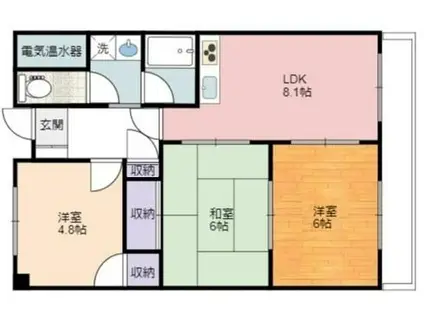 メゾンあおきⅡ号館(3LDK/4階)の間取り写真