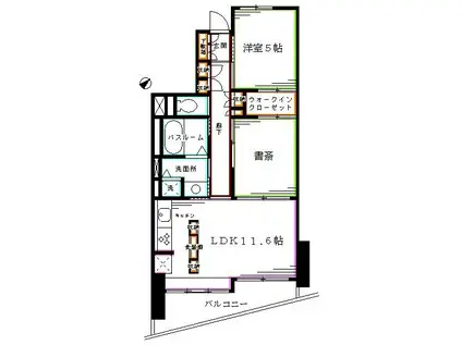 中野坂上パーク・ホームズ(1SLDK/6階)の間取り写真