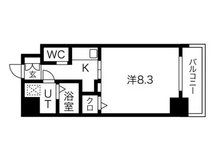 コスモ真田山(1K/3階)の間取り写真