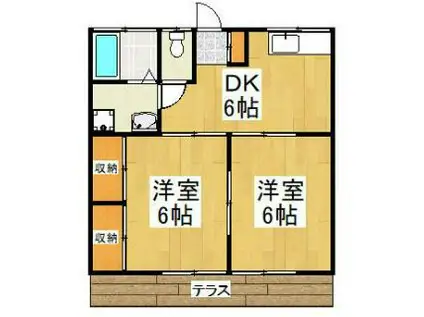 第二関根荘(2DK/1階)の間取り写真