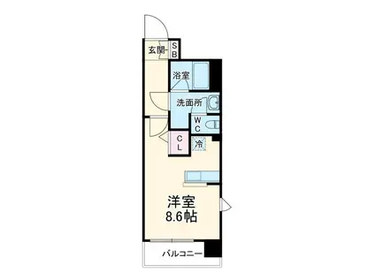 スワンズ大阪 アクシオン(ワンルーム/2階)の間取り写真