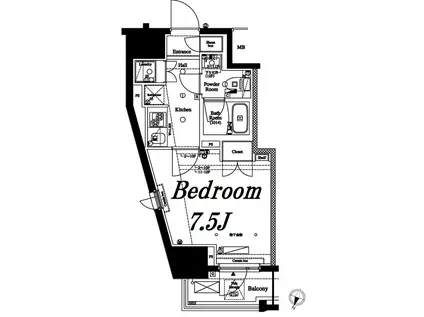 アクサス初台(1K/3階)の間取り写真