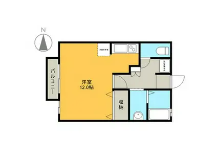 メゾンほととぎす(ワンルーム/2階)の間取り写真