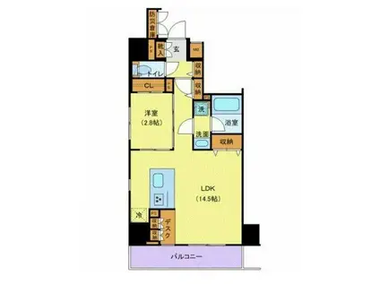 ザ・ログ日本橋(1LDK/4階)の間取り写真