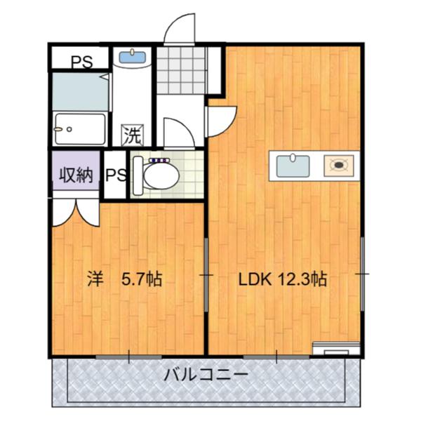 しあわせ平尾台(1LDK/2階)の間取り写真