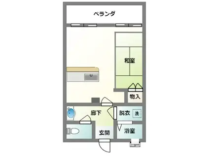 宮里マンション(1LDK/5階)の間取り写真
