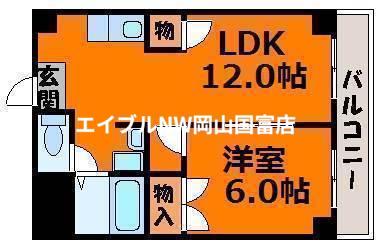 グランディール門田屋敷(1LDK/4階)の間取り写真