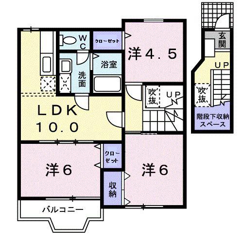 セレンディピティ(3LDK/2階)の間取り写真
