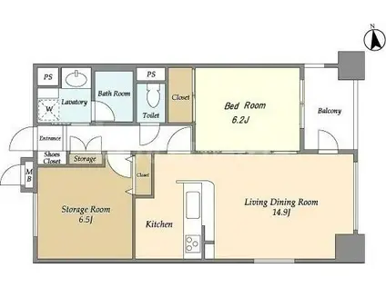 レクセルマンション上野松が谷(1SLDK/6階)の間取り写真