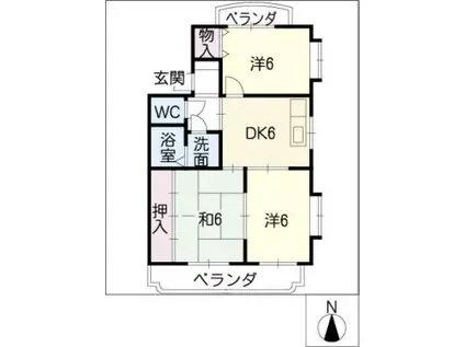ア・ドリームKAWASAKI(3DK/2階)の間取り写真