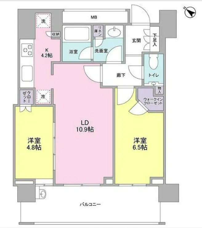 クロスエアタワー 21階階 間取り