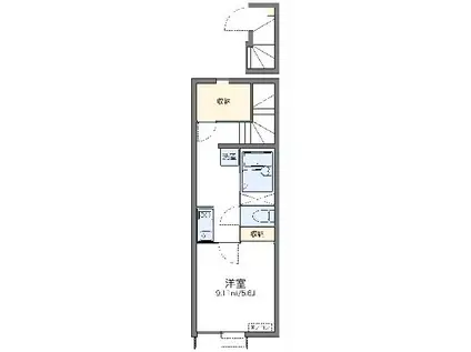 レオネクストひよせ(1K/2階)の間取り写真
