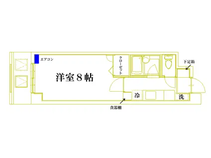 パークハイム西山王(1K/5階)の間取り写真