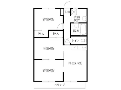 ベラ・フォレスタ(3DK/4階)の間取り写真