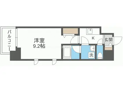 コンフォリア京町堀(1K/5階)の間取り写真