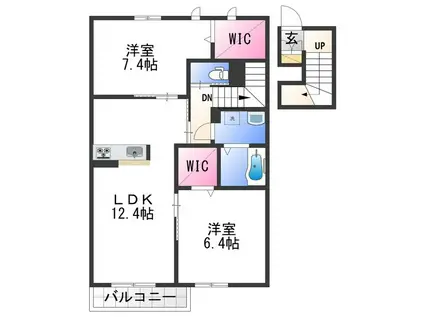 シャーメゾン浜の宮(2LDK/2階)の間取り写真