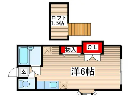 ラインヴィラ大巌寺B(ワンルーム/2階)の間取り写真