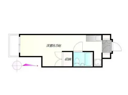 勝俣コーポ(ワンルーム/3階)の間取り写真