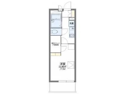 レオパレスメモラブルII(1K/2階)の間取り写真