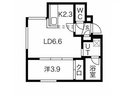 ACTIVAT南郷13丁目スクエア(1LDK/1階)の間取り写真