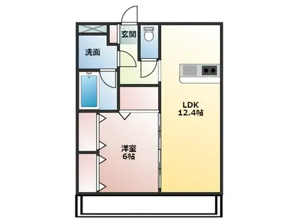 ニューライフ津田沼東(1LDK/3階)の間取り写真