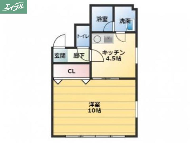 メゾンエース(1DK/3階)の間取り写真