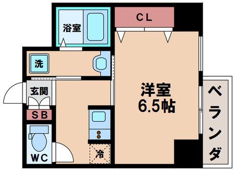 サンシルク阿倍野(1K/2階)の間取り写真