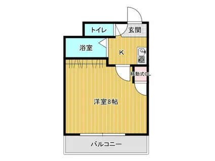 チェリーヒルズハラダ(1K/2階)の間取り写真