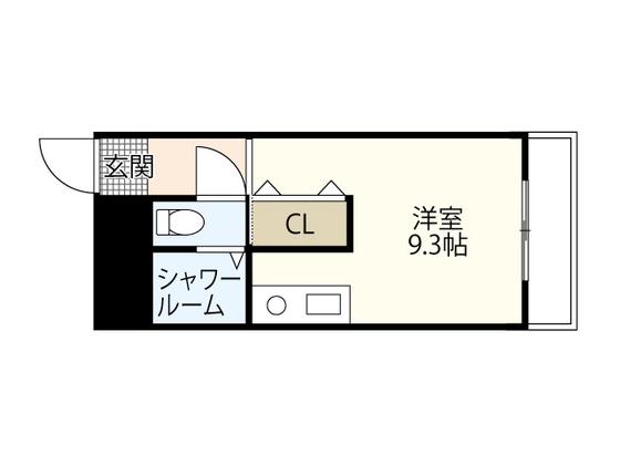 ラフィネ天満(ワンルーム/3階)の間取り写真