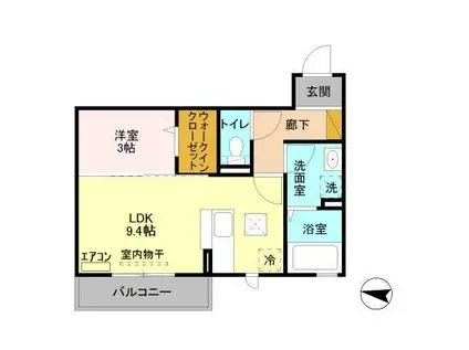 ダイシエル(1LDK/1階)の間取り写真