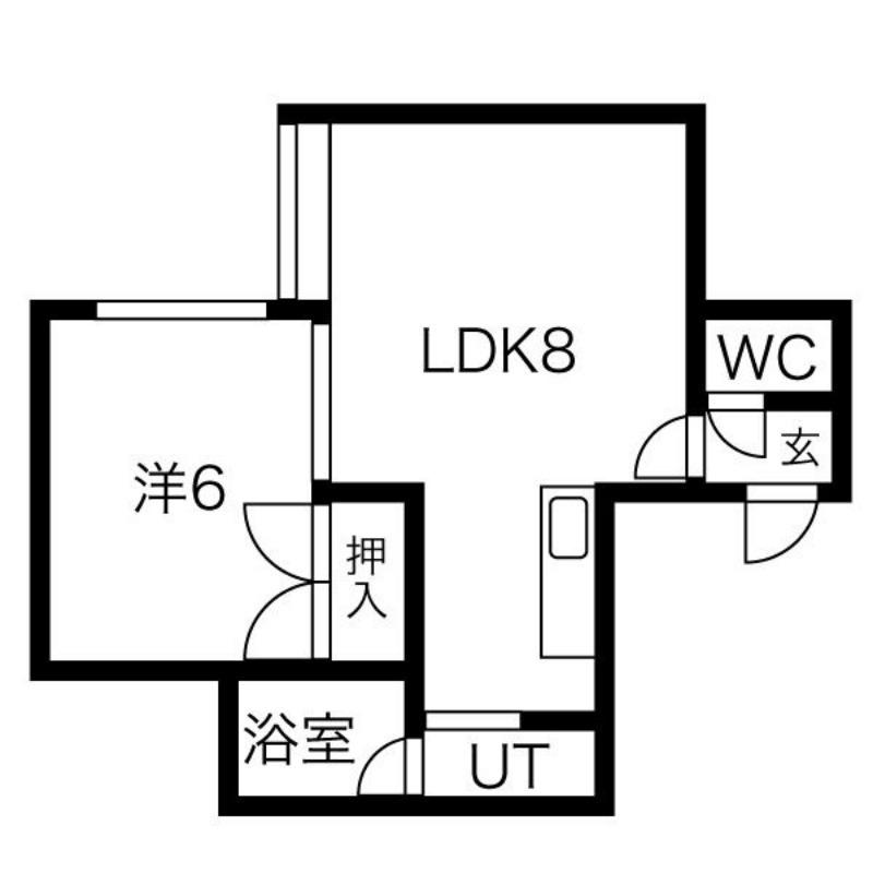 ビュースター星置A棟(1LDK/3階)の間取り写真