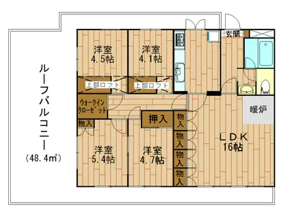 メゾンド加納II(4LDK/4階)の間取り写真