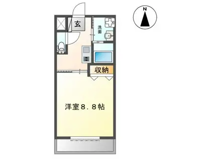 プランドール(1K/1階)の間取り写真