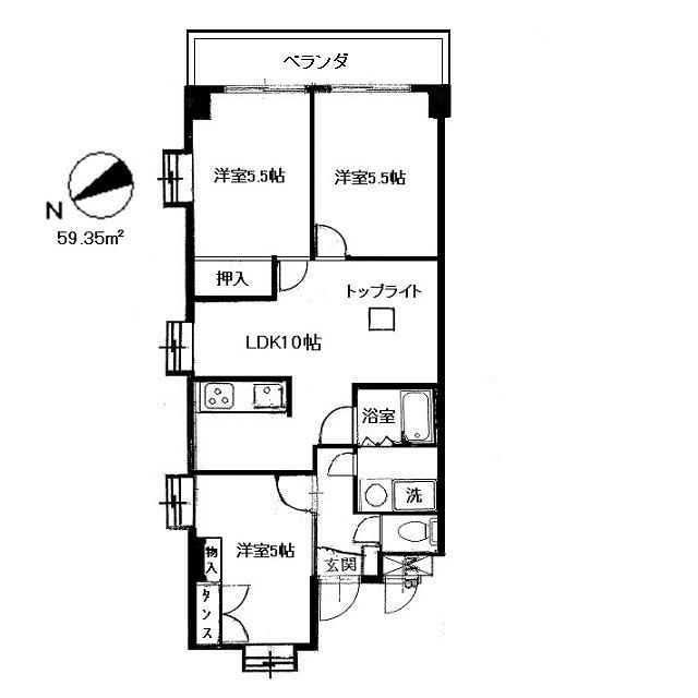 ロイヤルグレース(3LDK/3階)の間取り写真