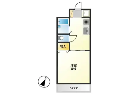 セラー野村(1K/3階)の間取り写真