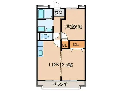 フジカハイツ(1LDK/3階)の間取り写真
